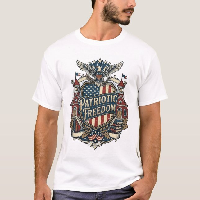 Patriotic Back to School Vector Graphic Tee (Front)