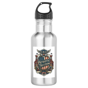 Patriotic Back to School Vector Graphic Tee 532 Ml Water Bottle