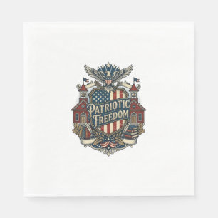 Patriotic Back to School Vector Graphic Tee Napkin