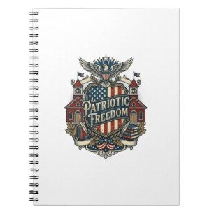 Patriotic Back to School Vector Graphic Tee Notebook