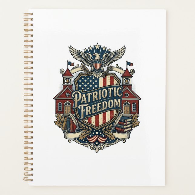 Patriotic Back to School Vector Graphic Tee Planner (Front)