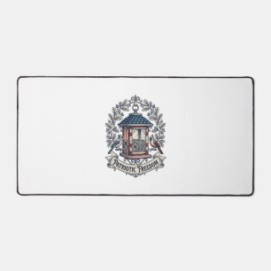 Patriotic Backyard Bird Feeder Vector Graphic Tee_ Desk Mat
