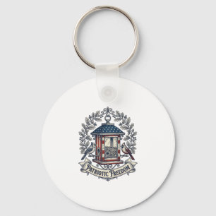 Patriotic Backyard Bird Feeder Vector Graphic Tee_ Key Ring