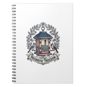 Patriotic Backyard Bird Feeder Vector Graphic Tee_ Notebook