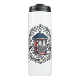 Patriotic Backyard Bird Feeder Vector Graphic Tee_ Thermal Tumbler