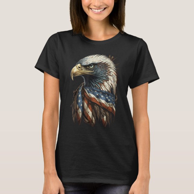 Patriotic Bald Eagle 4th Of July Men USA American  T-Shirt (Front)