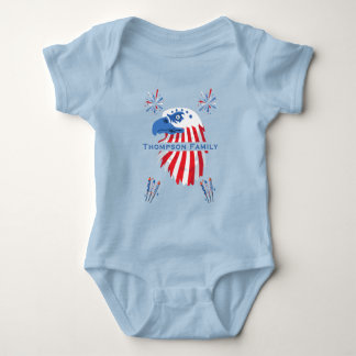  Patriotic Bald Eagle America 250th 4th of July Baby Bodysuit