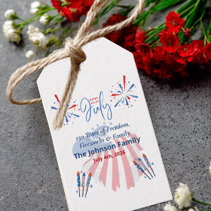 Patriotic Bald Eagle America 250th 4th of July Gift Tags