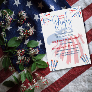  Patriotic Bald Eagle America 250th 4th of July Invitation