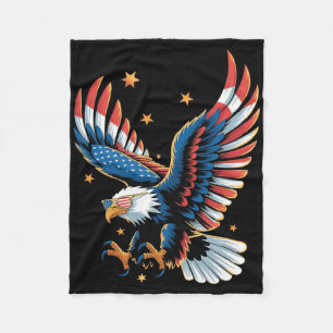 Patriotic Bald Eagle American Flag 4th Of July Eag Fleece Blanket