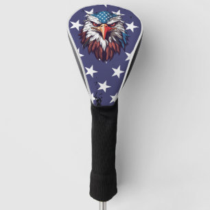 Patriotic Bald Eagle American Flag Golf Driver  Golf Head Cover