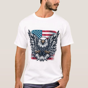 Patriotic Bald Eagle American Flag T-Shirt