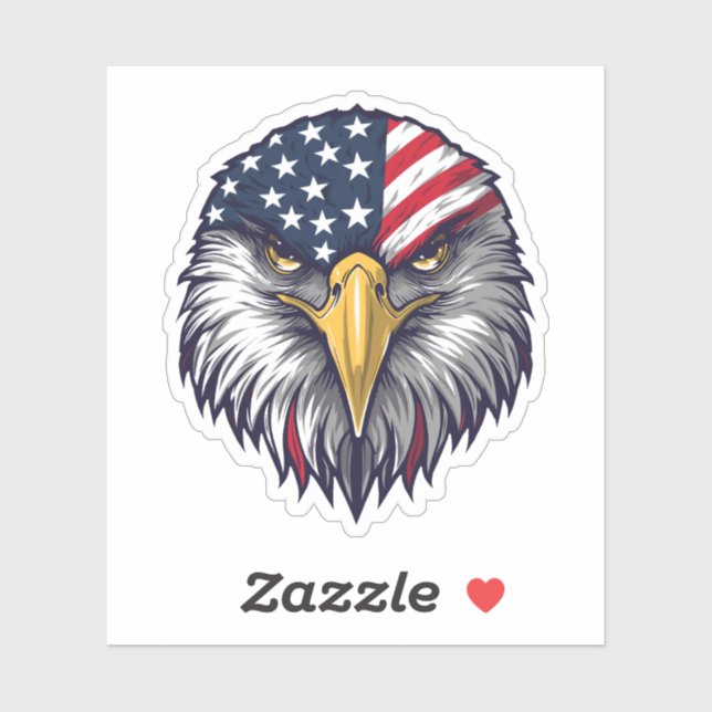 Patriotic Bald Eagle American Flag USA Pride (Sheet)