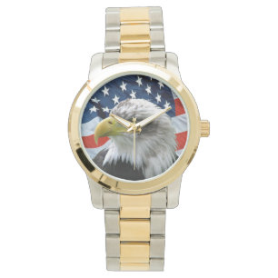 Patriotic Bald Eagle American Flag Watch