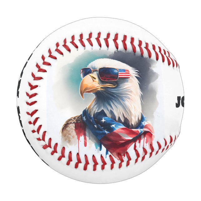Patriotic Bald Eagle Baseball (Front Left)