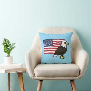 Patriotic Bald Eagle Cushion