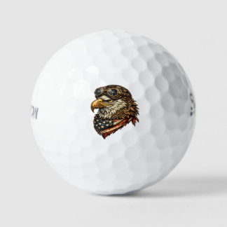 Patriotic Bald Eagle Golf Ball with USA Flag Banda