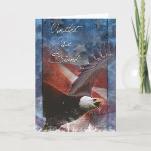 Patriotic Bald Eagle in Flight Greeting Card