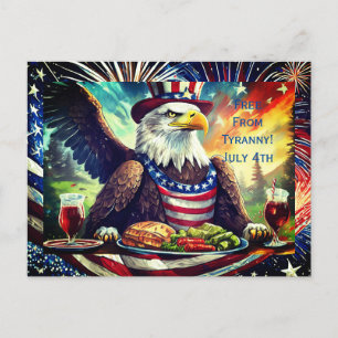 Patriotic Bald Eagle July 4th Postcard
