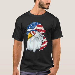 Patriotic Bald Eagle Men 4th Of July American Fla T-Shirt