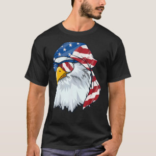 Patriotic Bald Eagle Men 4th Of July American Fla T-Shirt