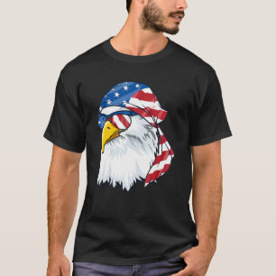 Patriotic Bald Eagle Men 4th Of July American Fla T-Shirt