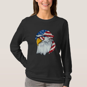 Patriotic Bald Eagle Men 4th Of July American Flag T-Shirt