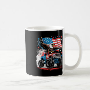 Patriotic Bald Eagle Monster Truck Red White Blue Coffee Mug