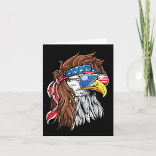 Patriotic Bald Eagle Mullet Usa American Flag 4th  Card