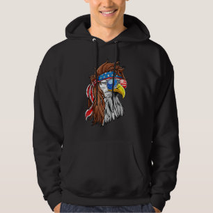 Patriotic Bald Eagle Mullet Usa American Flag 4th  Hoodie