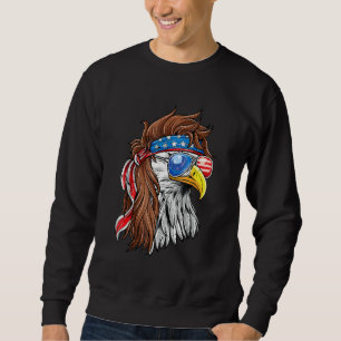 Patriotic Bald Eagle Mullet Usa American Flag 4th Sweatshirt