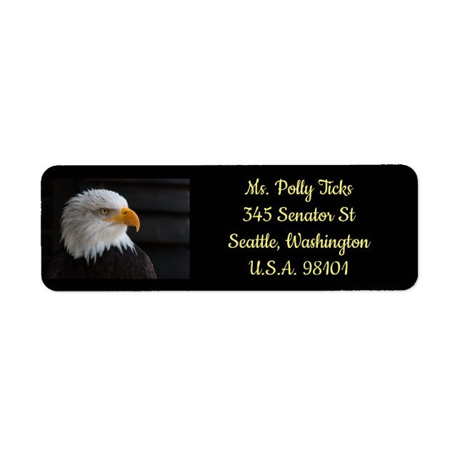 Patriotic Bald Eagle Return Address Labels (Front)