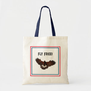 Patriotic Bald Eagle USA Flying Free Nature Art Tote Bag