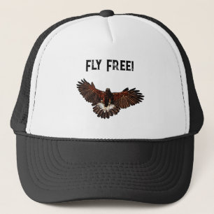 Patriotic Bald Eagle USA Flying Free Nature Art Trucker Hat