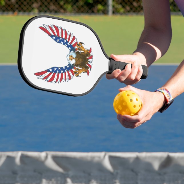 Patriotic Bald Eagle with American Flag  Pickleball Paddle (Insitu)