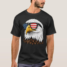 Patriotic Bald Eagle with American Flag Sunglasses