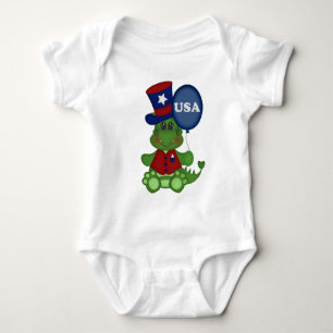 Patriotic balloon dragon baby unisex bodysuit July