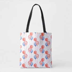 Patriotic Balloons Tote Bag with Black Handles
