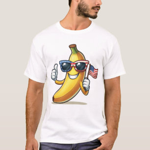 Patriotic Banana 4th Of July American Flag USA T-Shirt