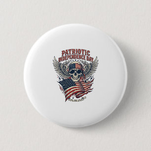 Patriotic Bandana Rocker Old Glory Music Rock Meta 6 Cm Round Badge
