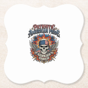 Patriotic Bandana Rocker Old Glory Music Rock Meta Paper Coaster