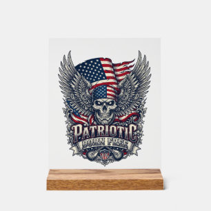 Patriotic Bandanna Rocker Old Glory Music Rock Met Acrylic Sign