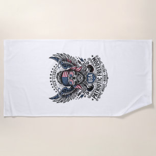 Patriotic Bandanna Rocker Old Glory Music Rock Met Beach Towel