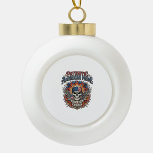 Patriotic Bandanna Rocker Old Glory Music Rock Met Ceramic Ball Christmas Ornament