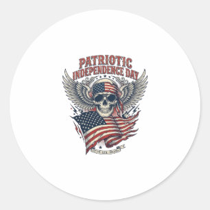 Patriotic Bandanna Rocker Old Glory Music Rock Met Classic Round Sticker