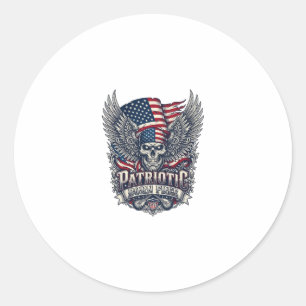 Patriotic Bandanna Rocker Old Glory Music Rock Met Classic Round Sticker