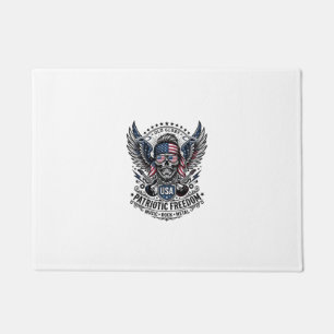 Patriotic Bandanna Rocker Old Glory Music Rock Met Doormat