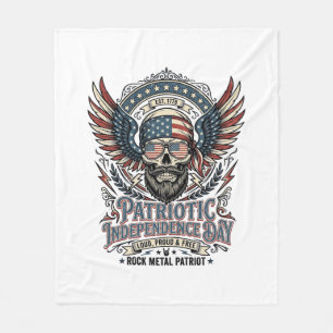 Patriotic Bandanna Rocker Old Glory Music Rock Met Fleece Blanket