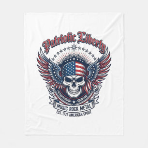 Patriotic Bandanna Rocker Old Glory Music Rock Met Fleece Blanket
