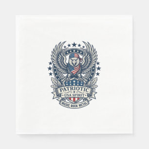 Patriotic Bandanna Rocker Old Glory Music Rock Met Napkin